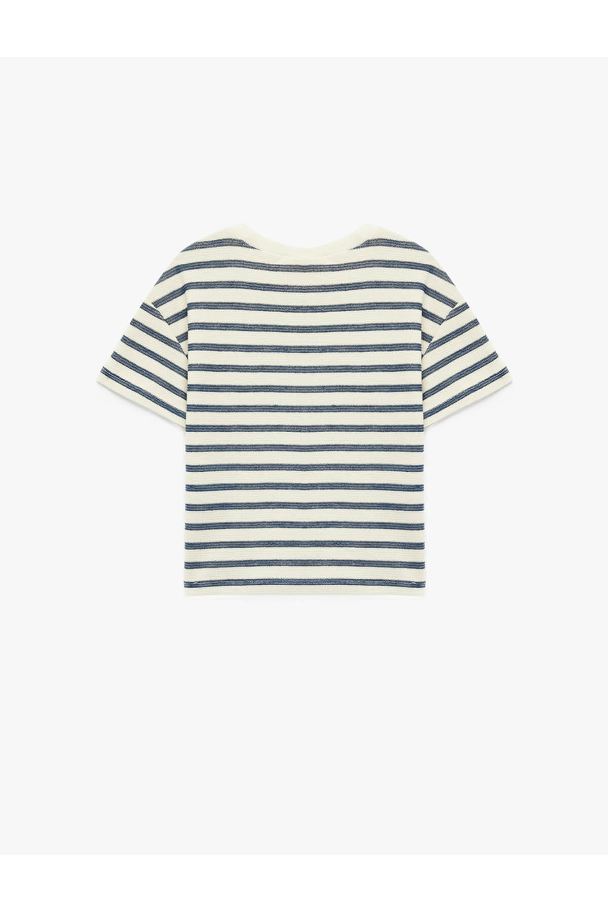 Çizgili Ekru Erkek Bebek T-Shirt 6SMB10017TK