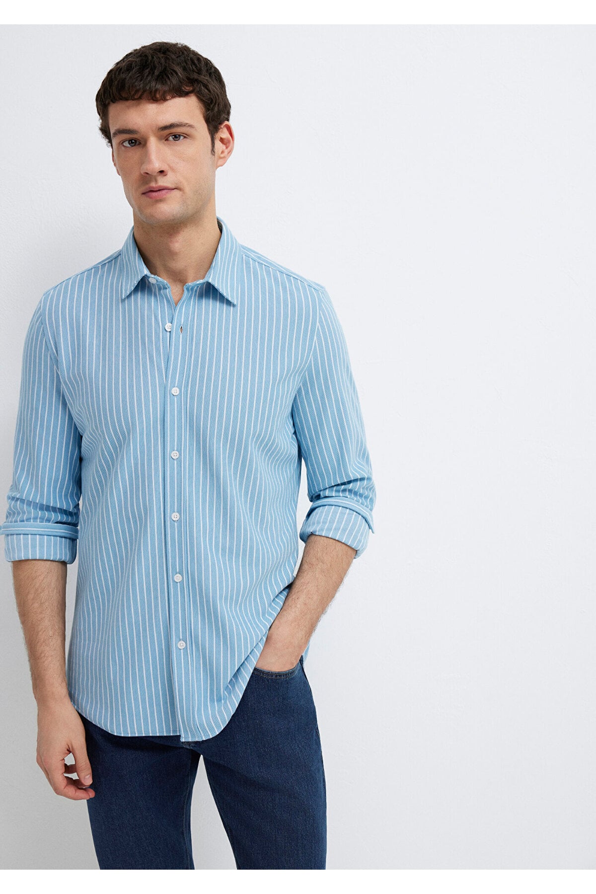 Çizgili Gömlek Slim Fit / Dar Kesim 0211404-91579