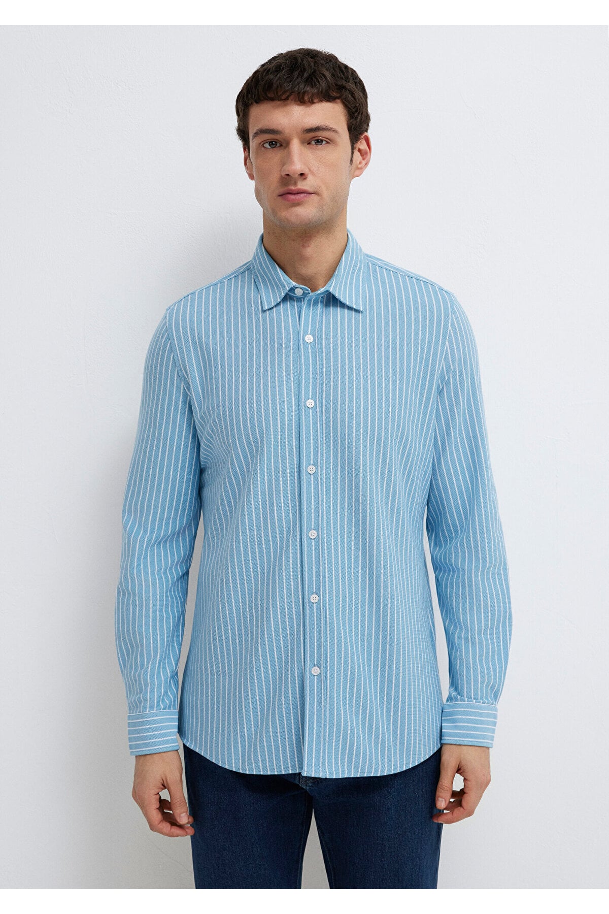 Çizgili Gömlek Slim Fit / Dar Kesim 0211404-91579