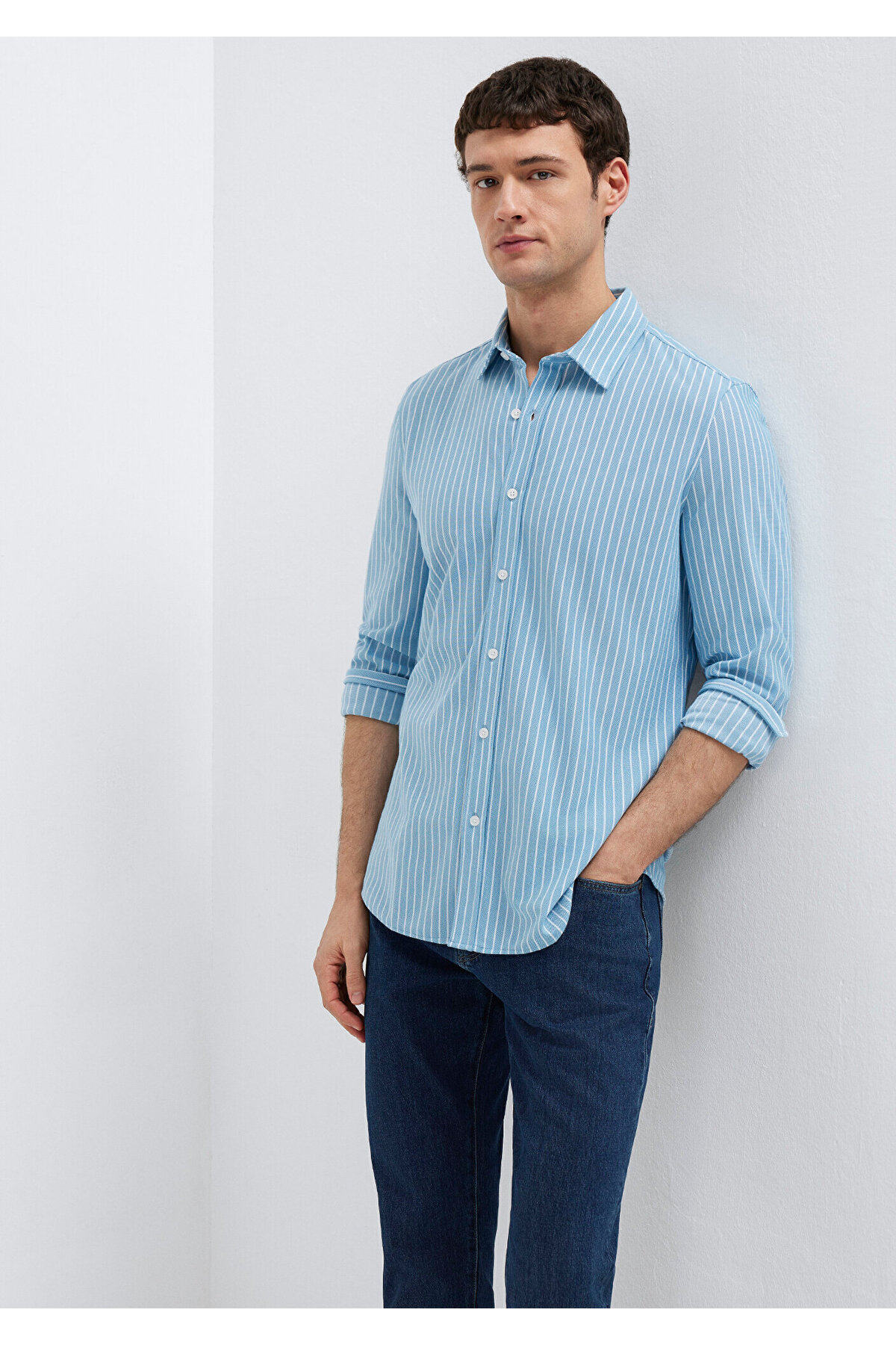 Çizgili Gömlek Slim Fit / Dar Kesim 0211404-91579