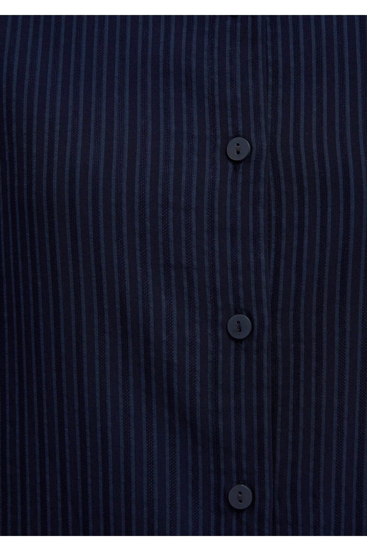 Çizgili Lacivert Gömlek Oversize / Geniş Kesim 1210878-83699