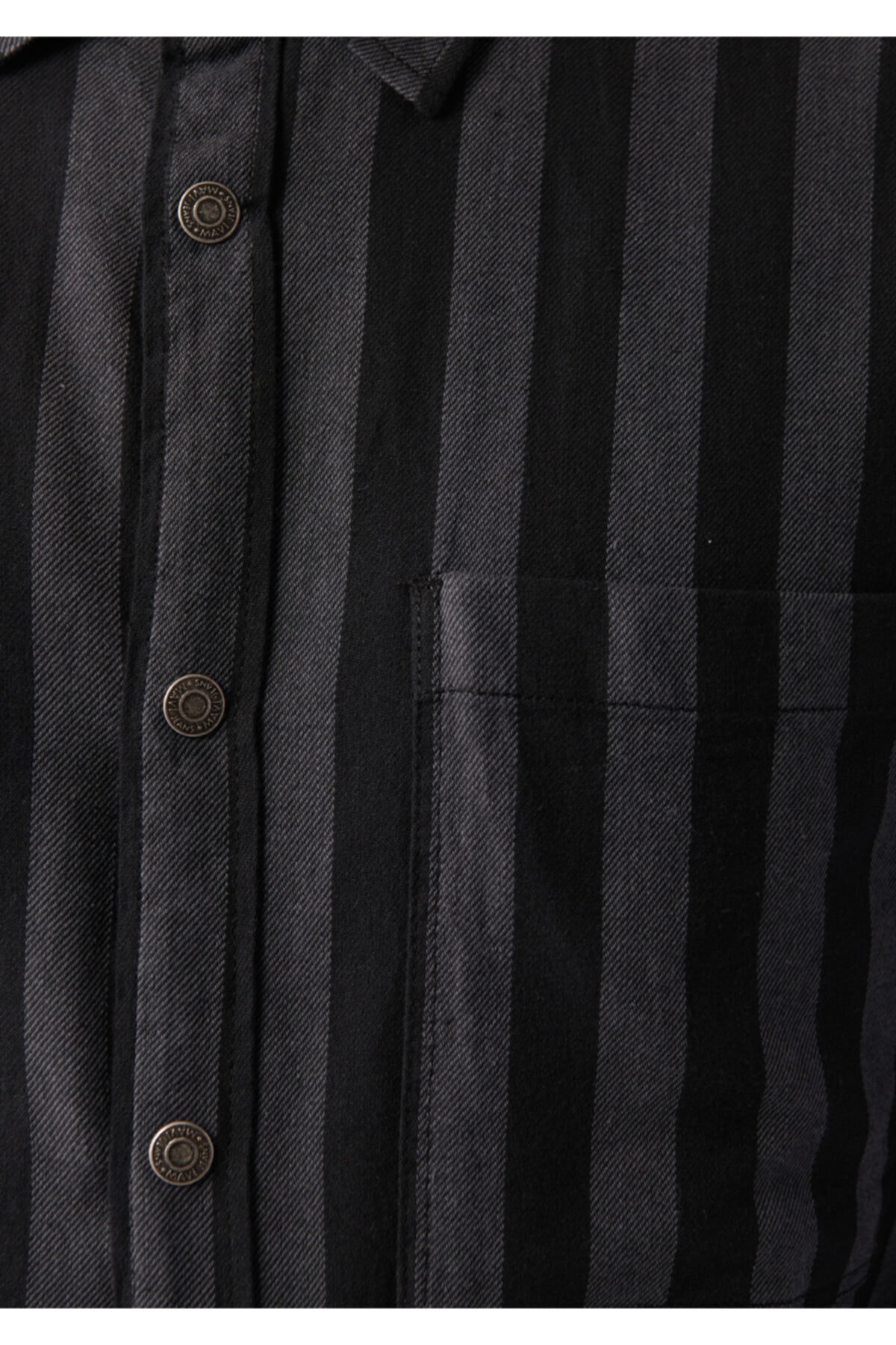 Çizgili Siyah Gömlek Oversize / Geniş Kesim 0210146-900