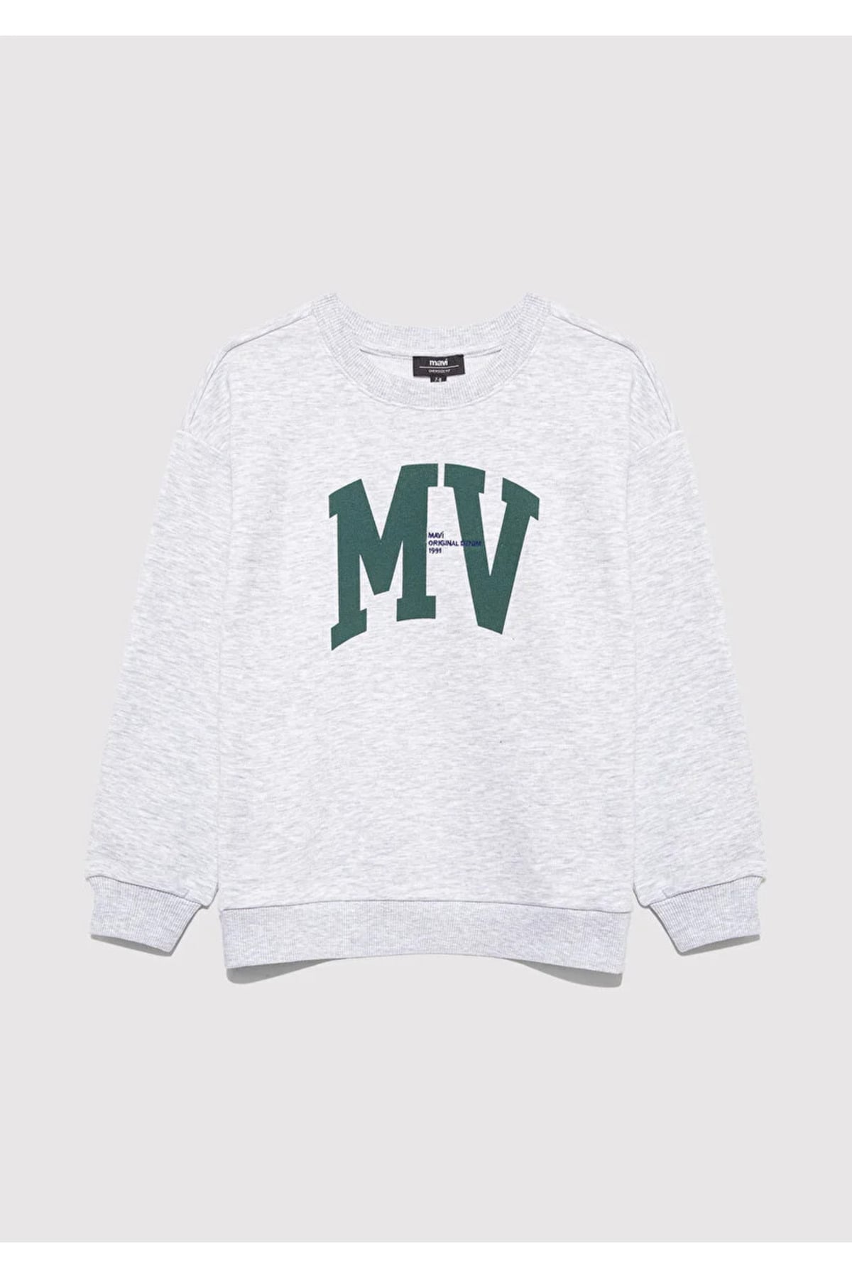 Çocuk M6S10054-88467 Mv Logo Baskılı Sweatshırt Açık Gri Mela A.Gri