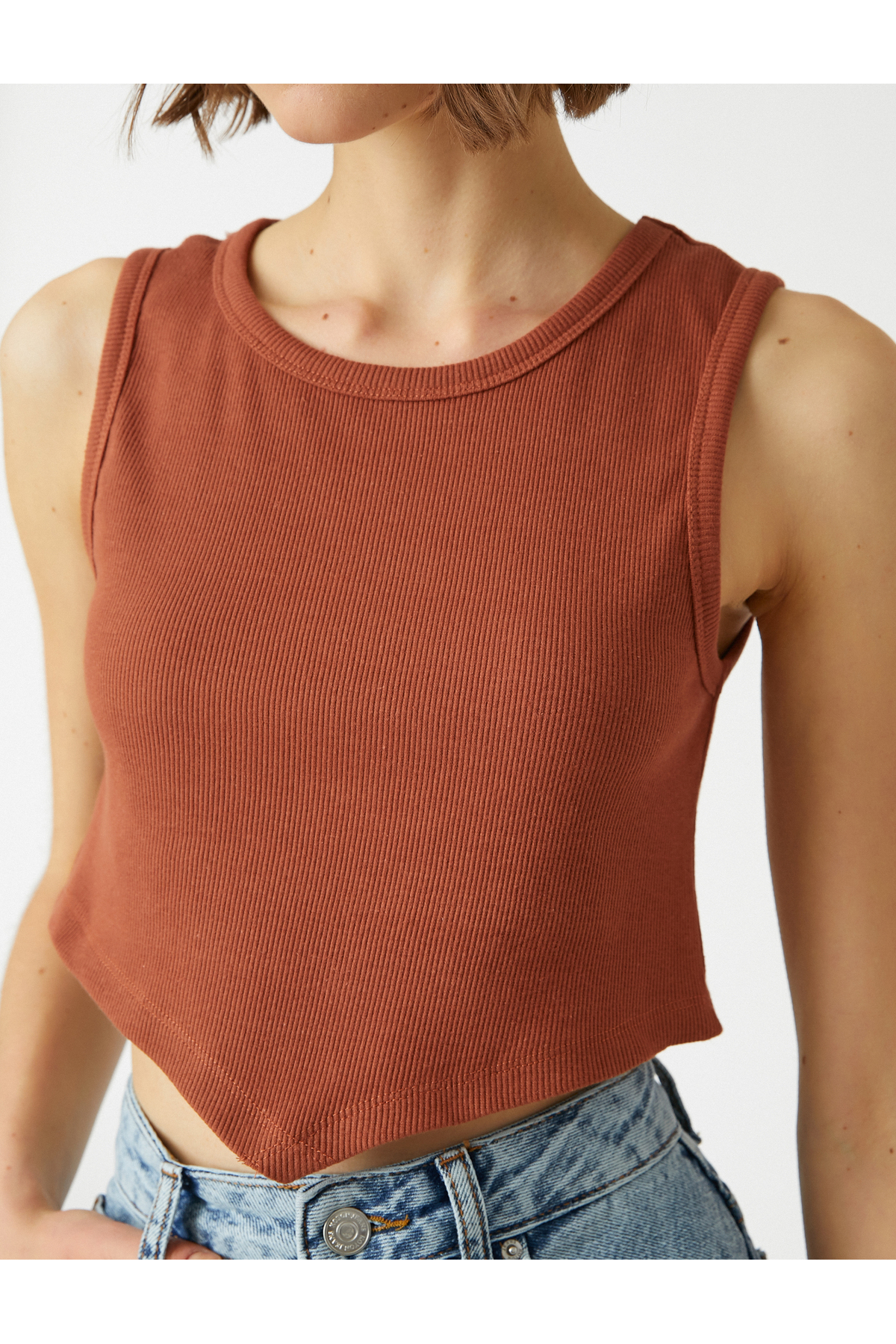 Crop Atlet V Kesim Pamuklu