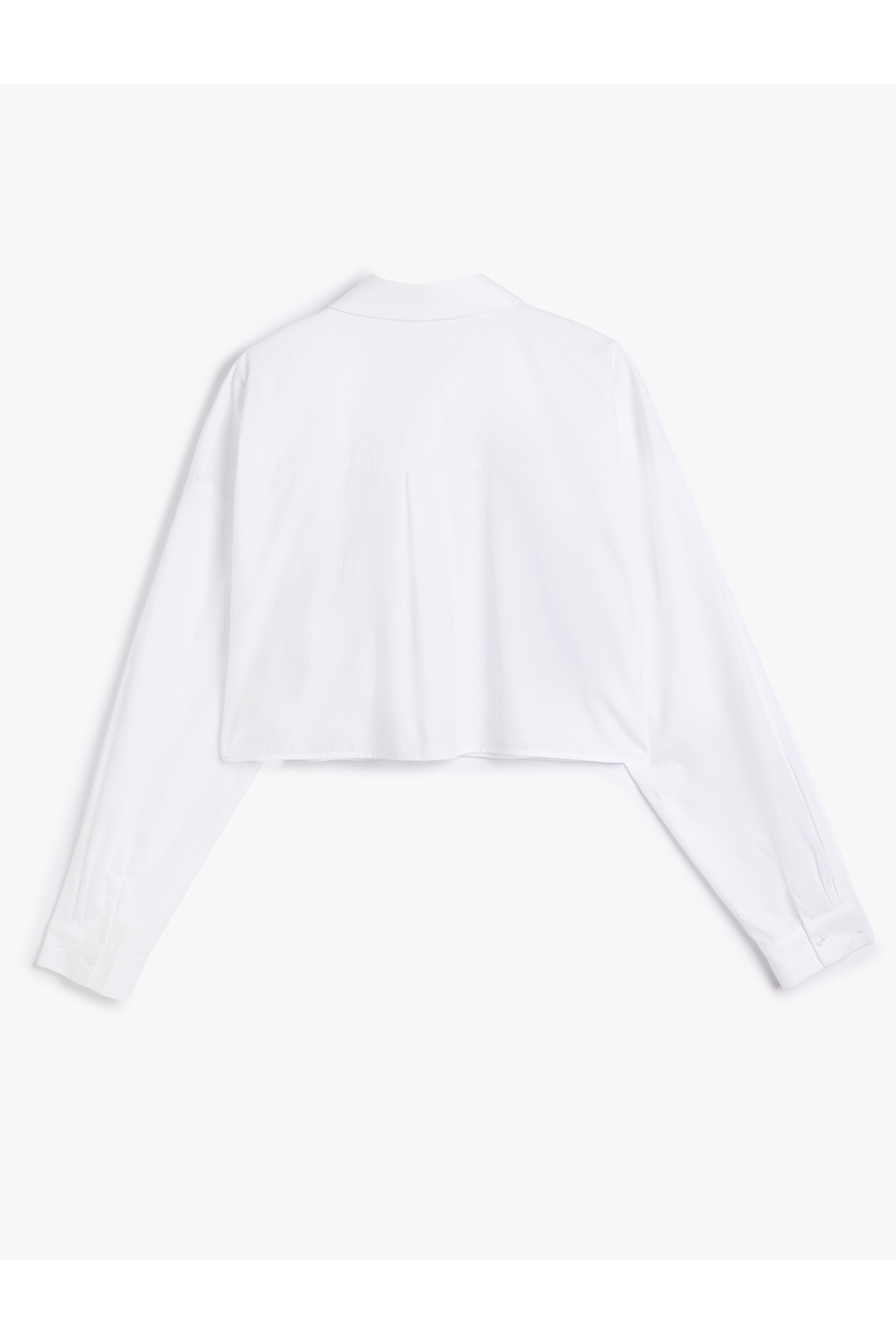 Crop Oversize Poplin Gömlek Taşlı Uzun Kollu Pamuklu