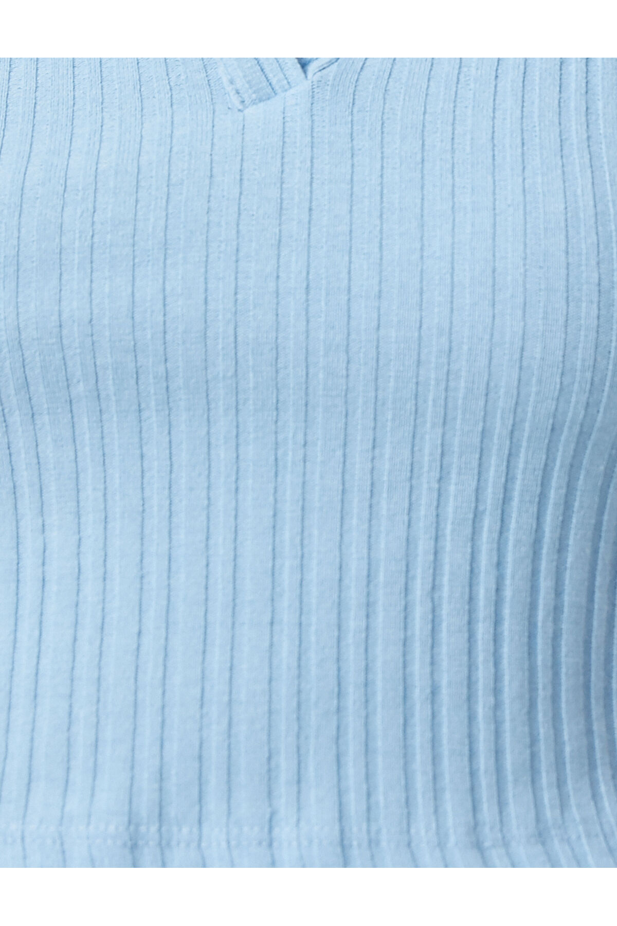 Crop Polo Yaka Tişört Ribana