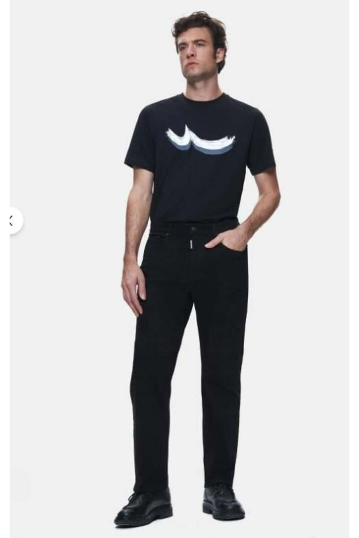 DANELO Düz Paça Orta Bel Siyah Jean Pantolon