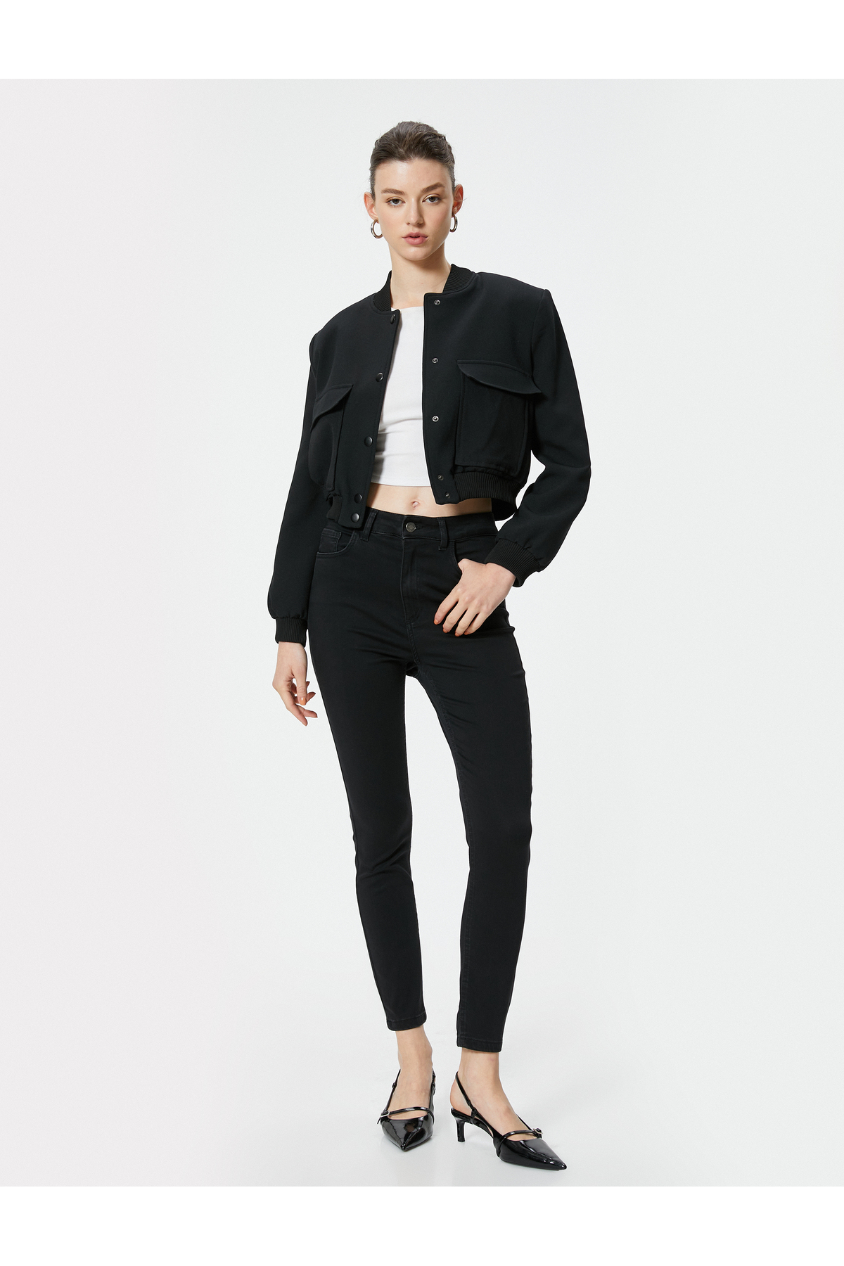 Dar Paça Yüksek Bel Esnek Kot Pantolon - Carmen Skinny Jeans