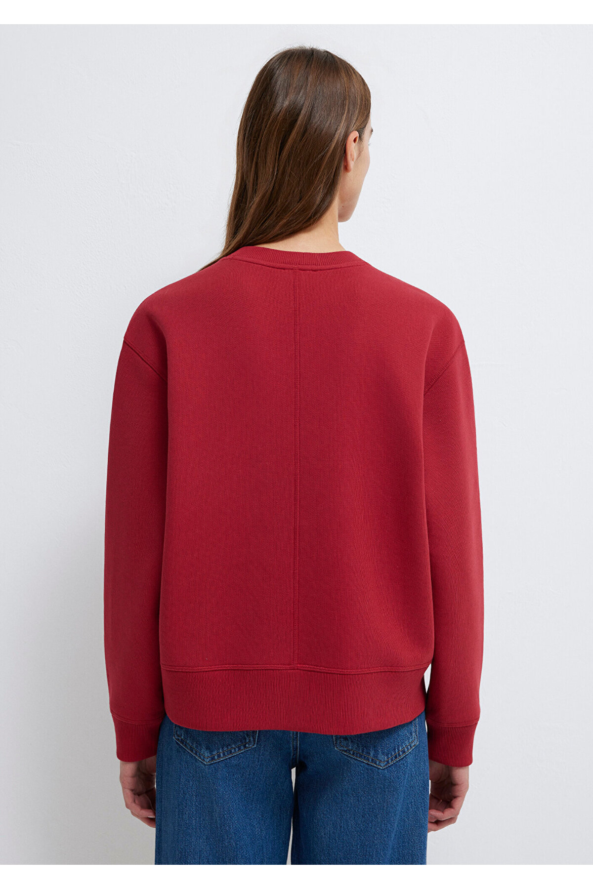 Denim Baskılı Kırmızı Sweatshirt 1S10525-70424