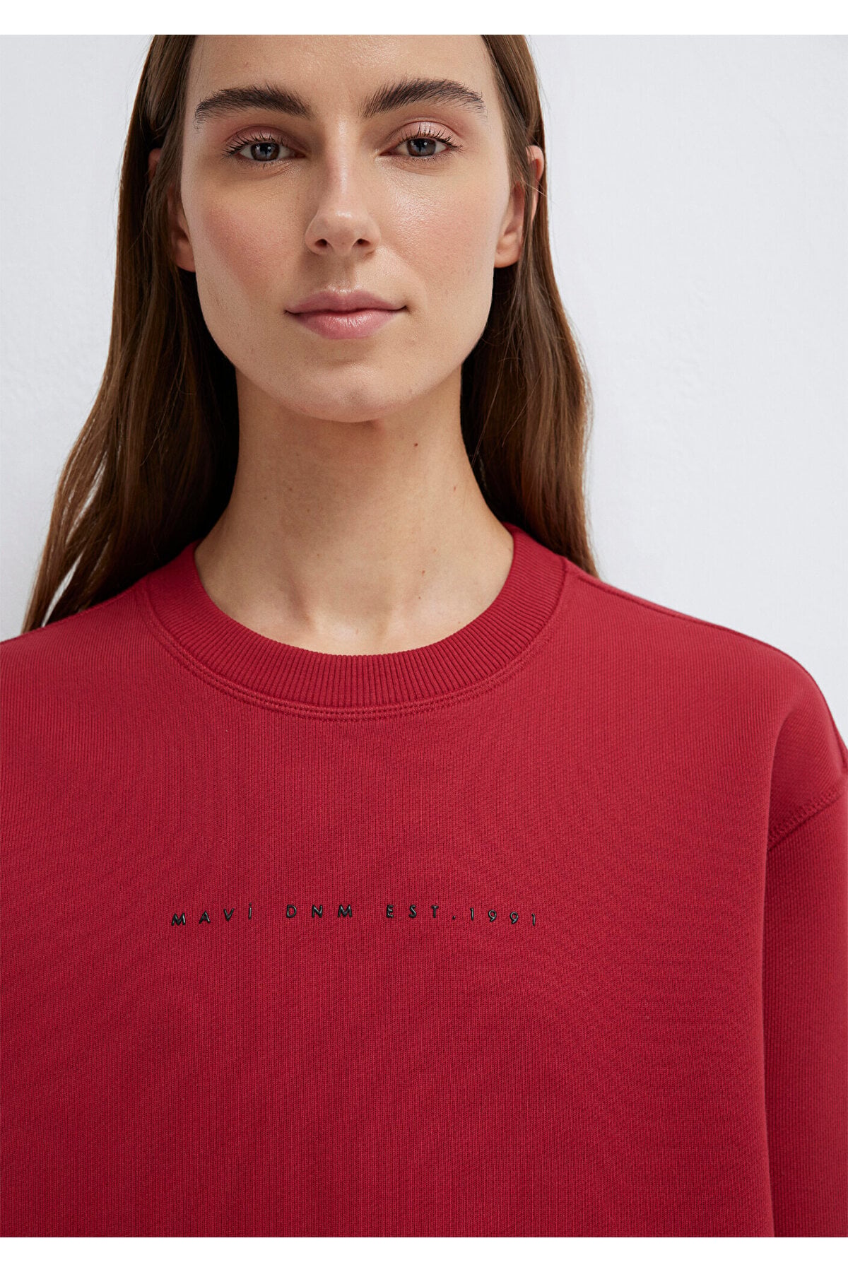 Denim Baskılı Kırmızı Sweatshirt 1S10525-70424