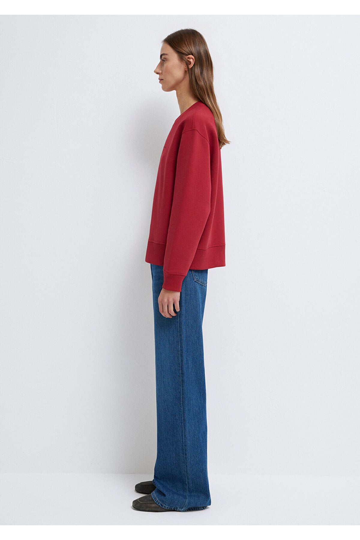 Denim Baskılı Kırmızı Sweatshirt 1S10525-70424