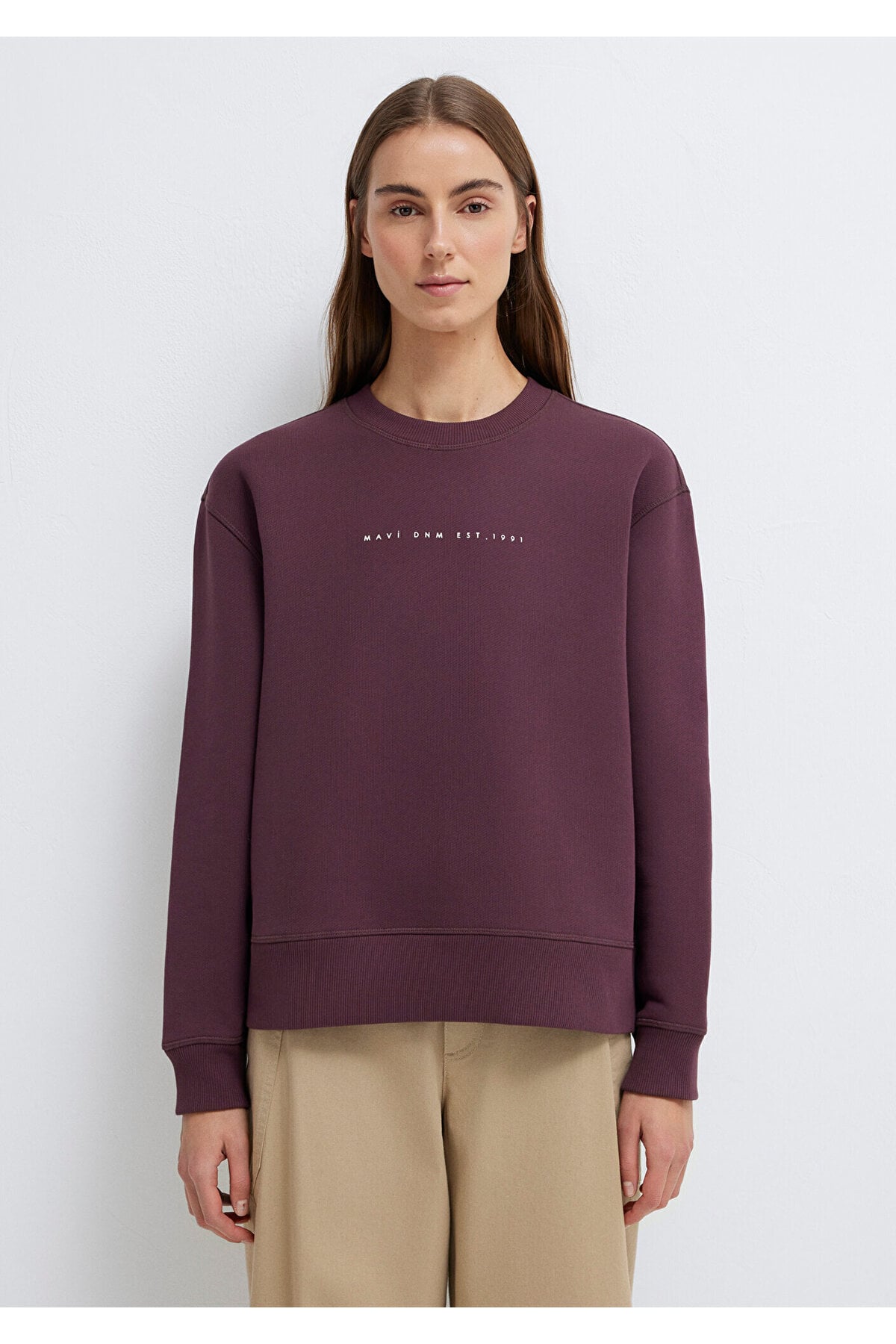 Denim Baskılı Mor Sweatshirt 1S10525-70260