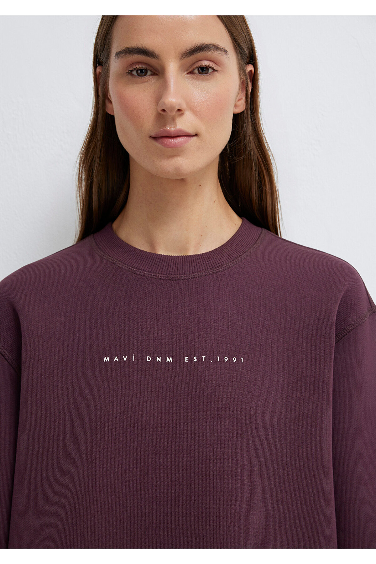 Denim Baskılı Mor Sweatshirt 1S10525-70260