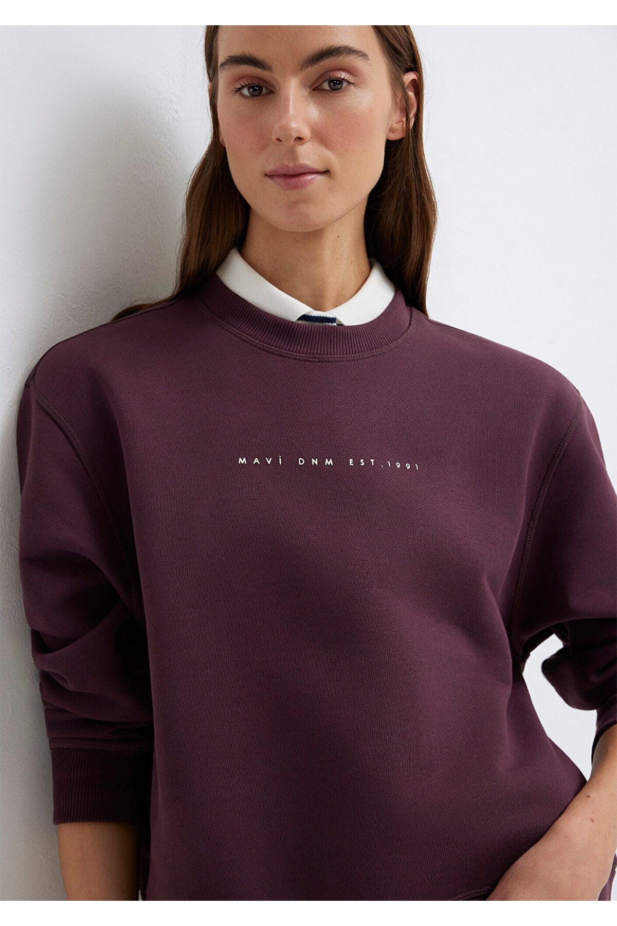Denim Baskılı Mor Sweatshirt 1S10525-70260