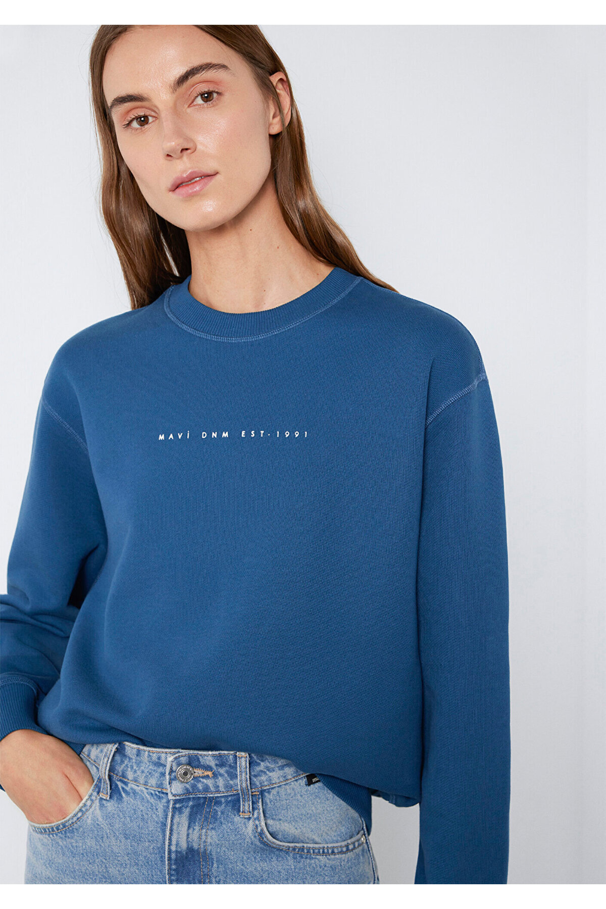 Denim Baskılı Sweatshirt 1S10525-70760