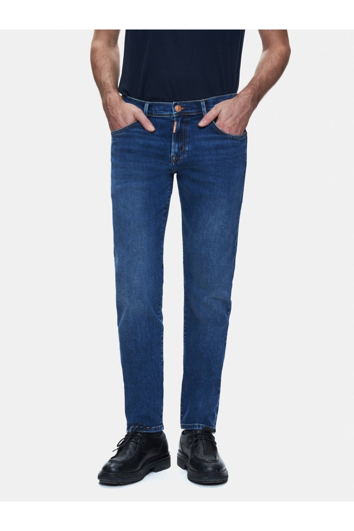 Dıego Dar Paça Orta Bel Mid Indigo Jean Pantolon