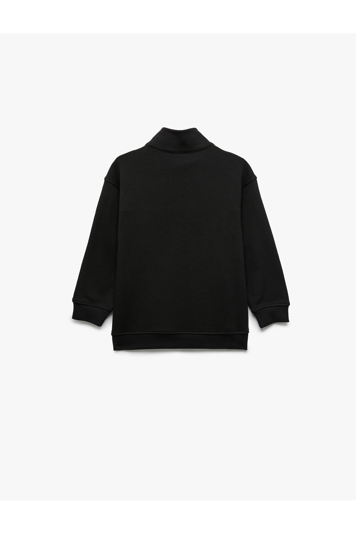 Dik Yaka Uzun Kollu Pamuklu Sweatshirt