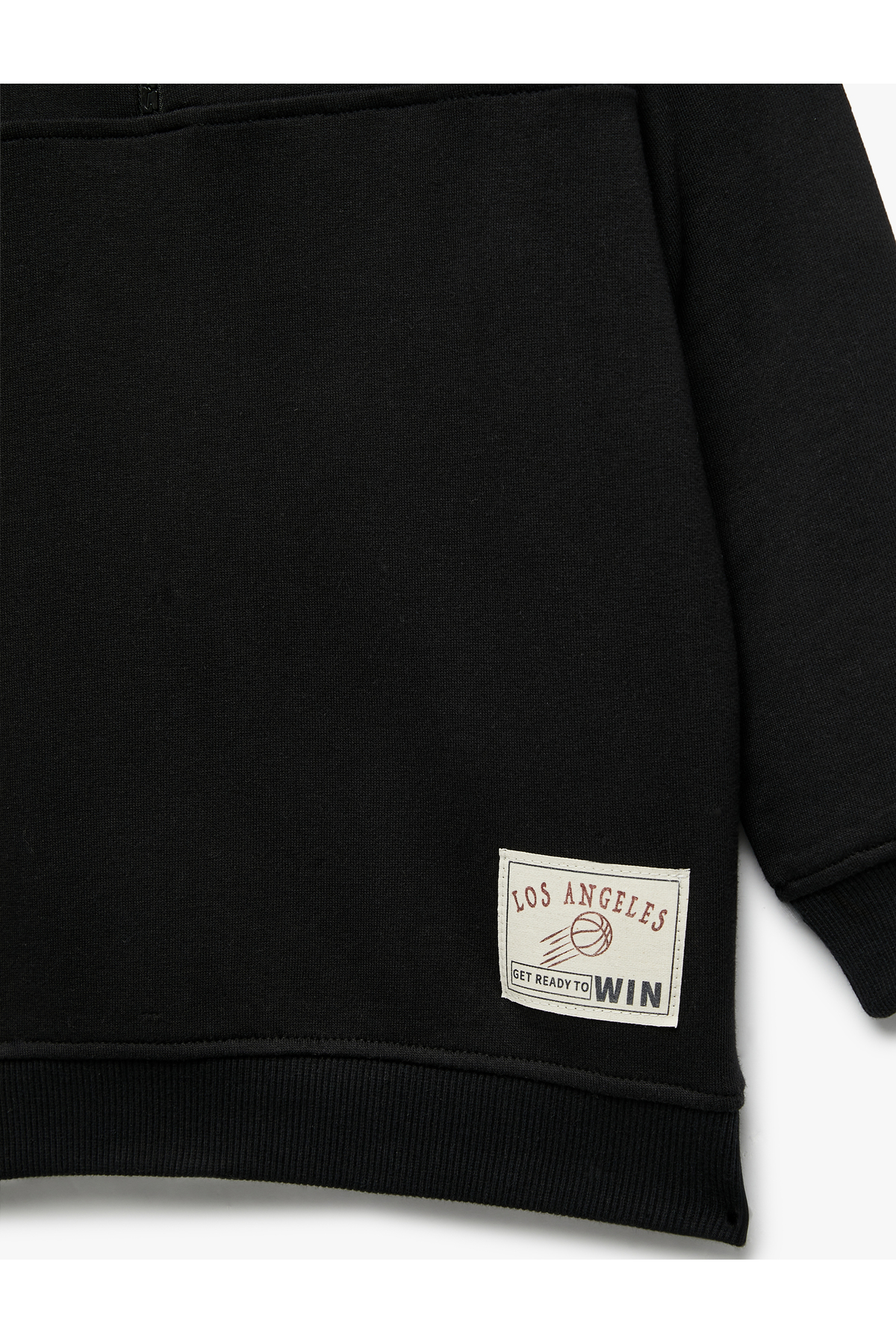 Dik Yaka Uzun Kollu Pamuklu Sweatshirt