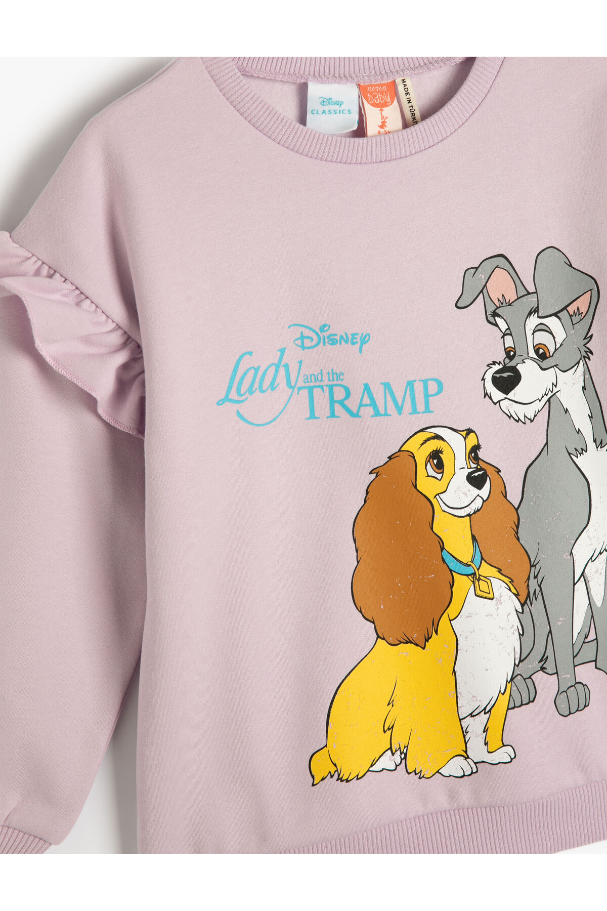 Disney Sweat Lisanslı Uzun Kollu Bisiklet Yaka Baskı Detaylı Şardonlu