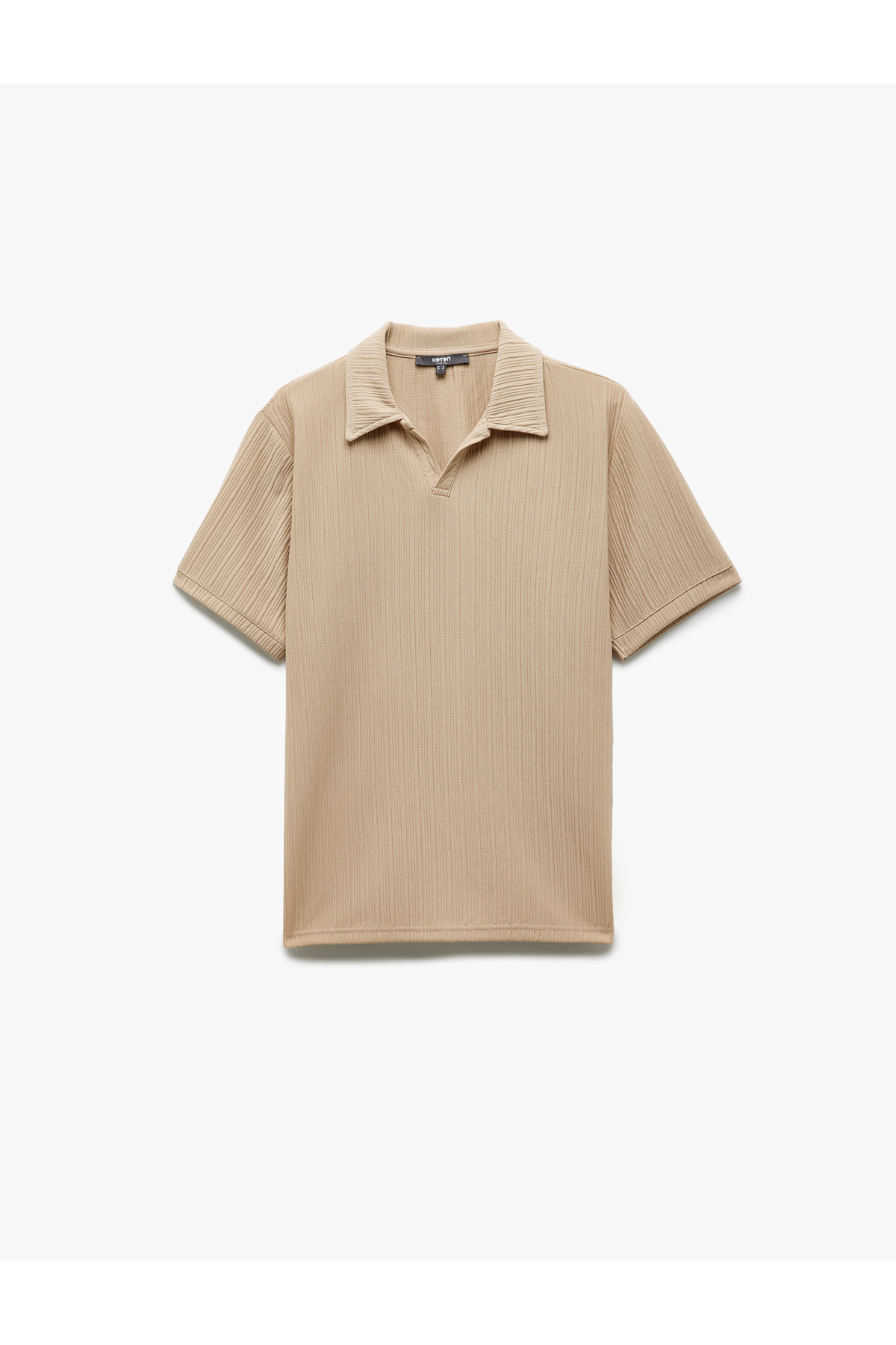 Dokulu Regular Fit Basic Kısa Kollu Polo Yaka Tişört