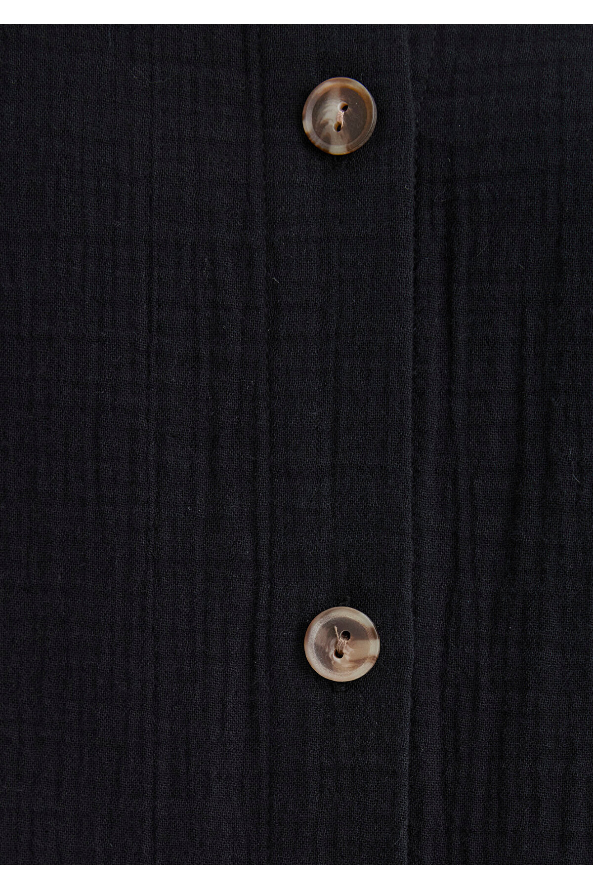Dokulu Siyah Gömlek Loose Fit / Bol Rahat Kesim 1210758-900
