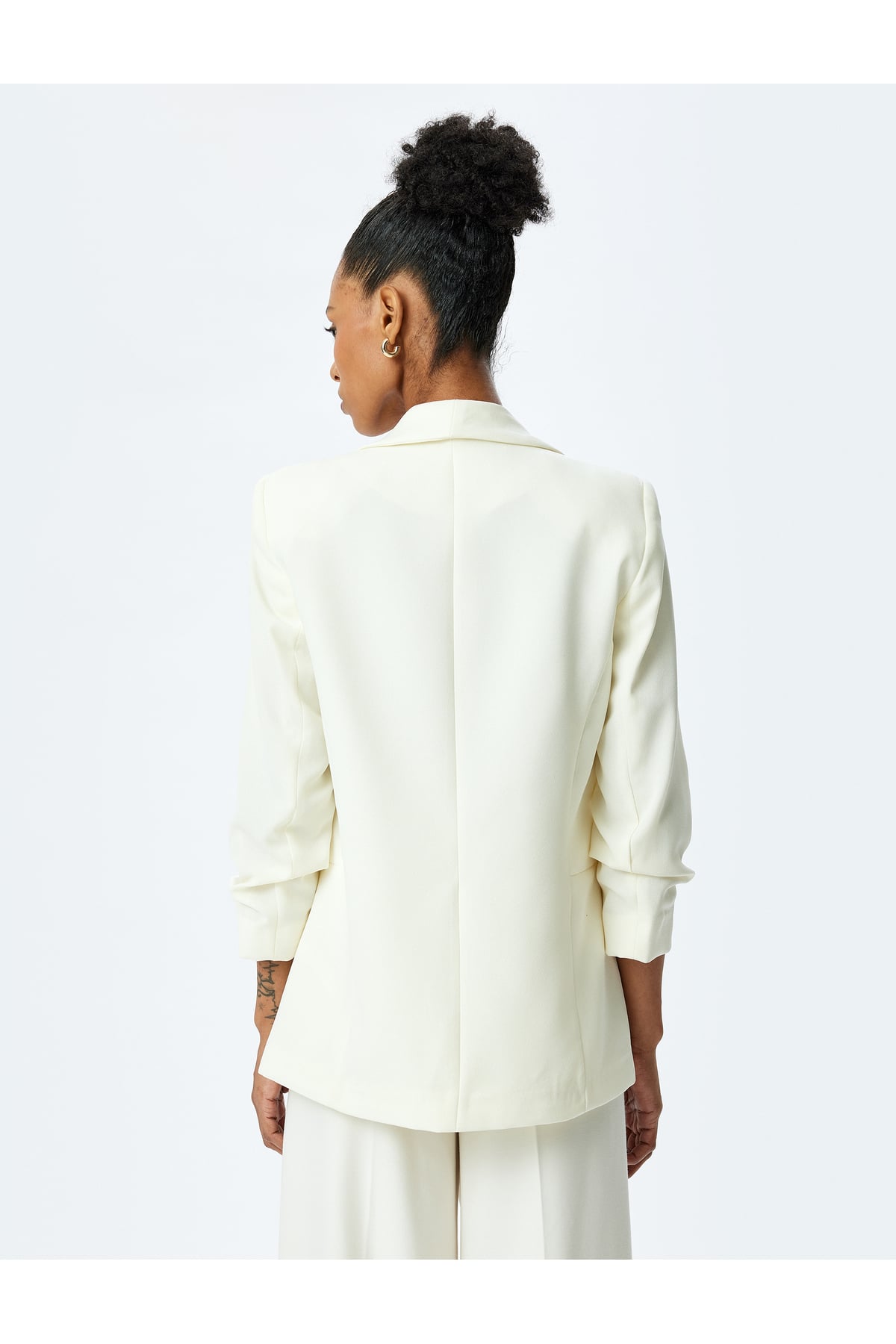Drape Detaylı 3/4 Uzun Kollu Blazer Ceket