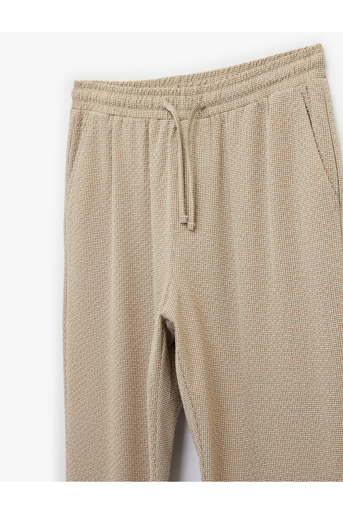 Duble Paça Cepli Viskon Karışımlı Beli Bağcıklı Pantolon