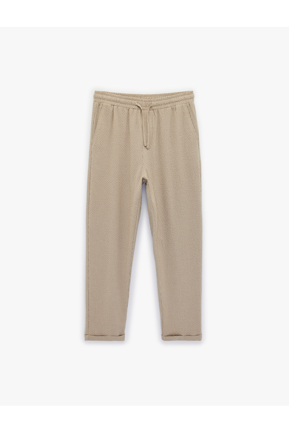 Duble Paça Cepli Viskon Karışımlı Beli Bağcıklı Pantolon