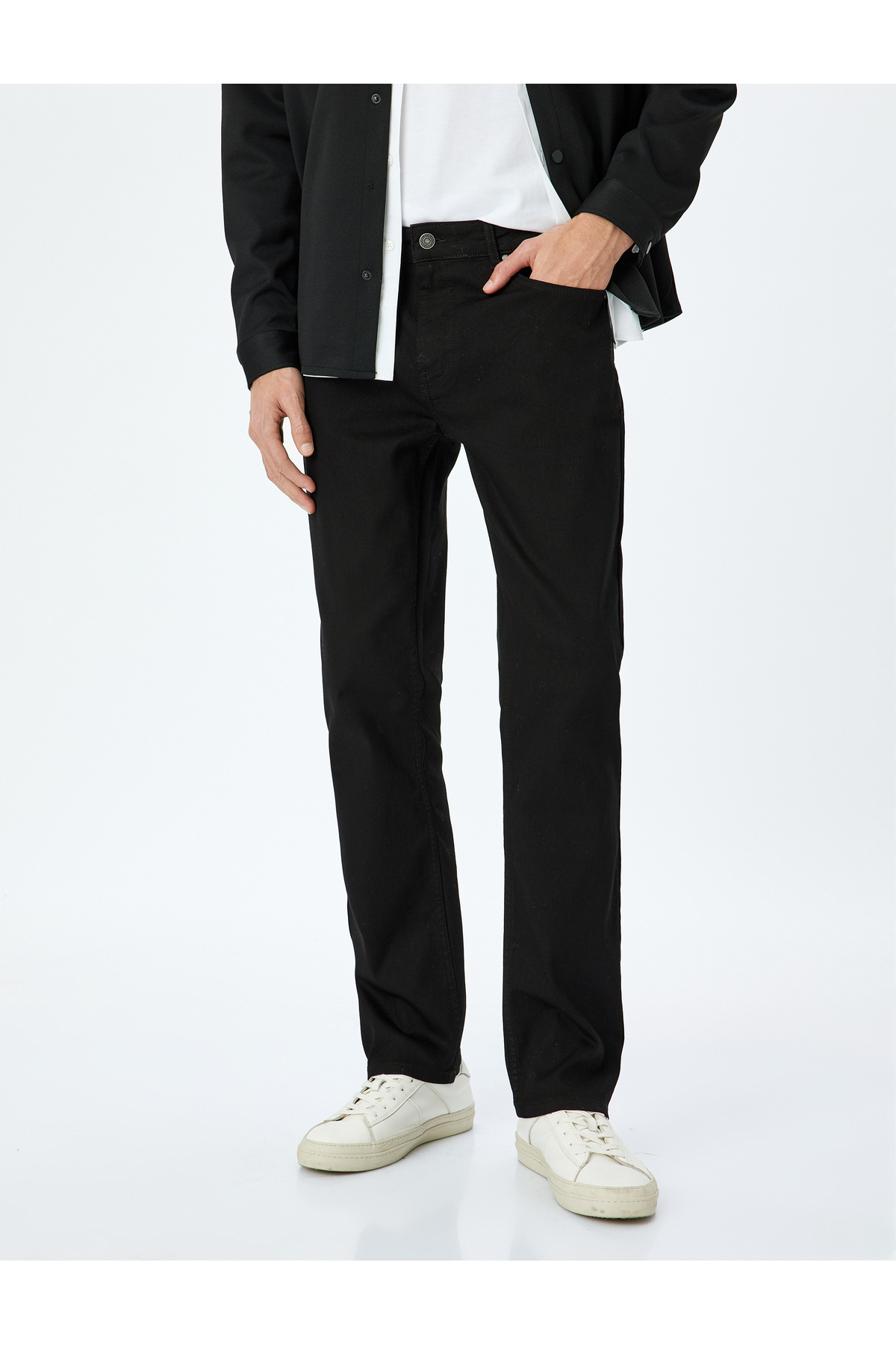 Düğme Detaylı Straight Fit Kot Pantolon - Mark Jean