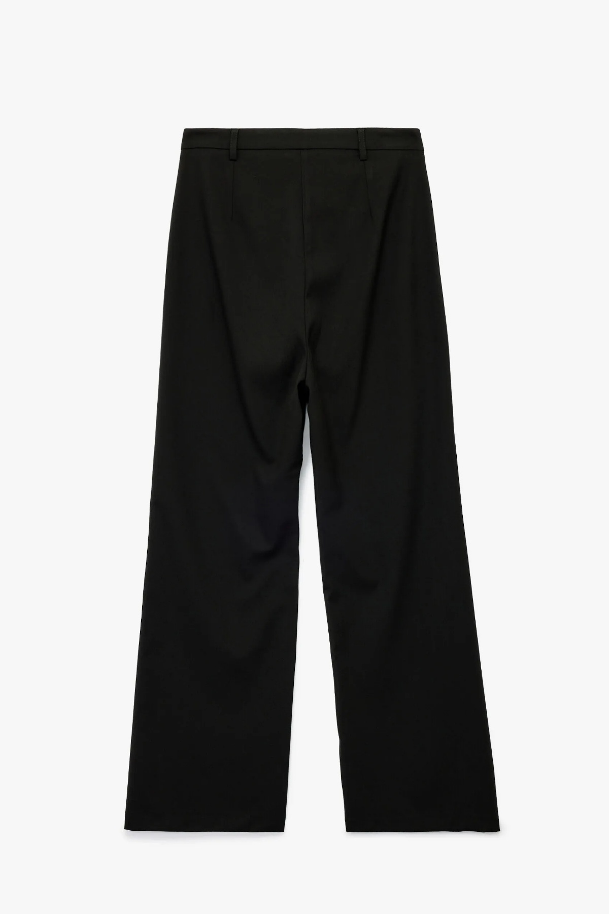 Düğmeli Cepli Straight Fit Düz Bol Paça Kumaş Pantolon