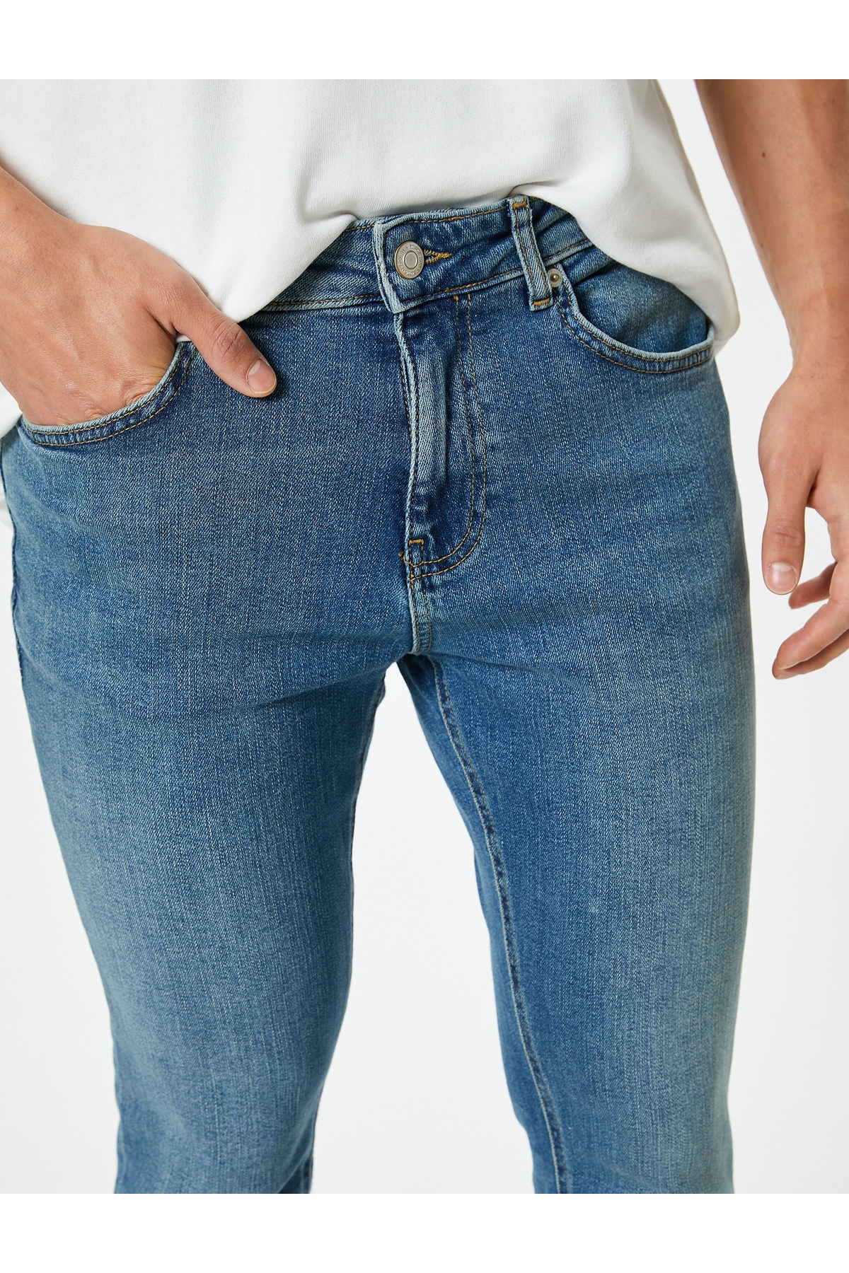Düğmeli Standart Bel Super Skinny Fit Kot Pantolon - Justin Jean