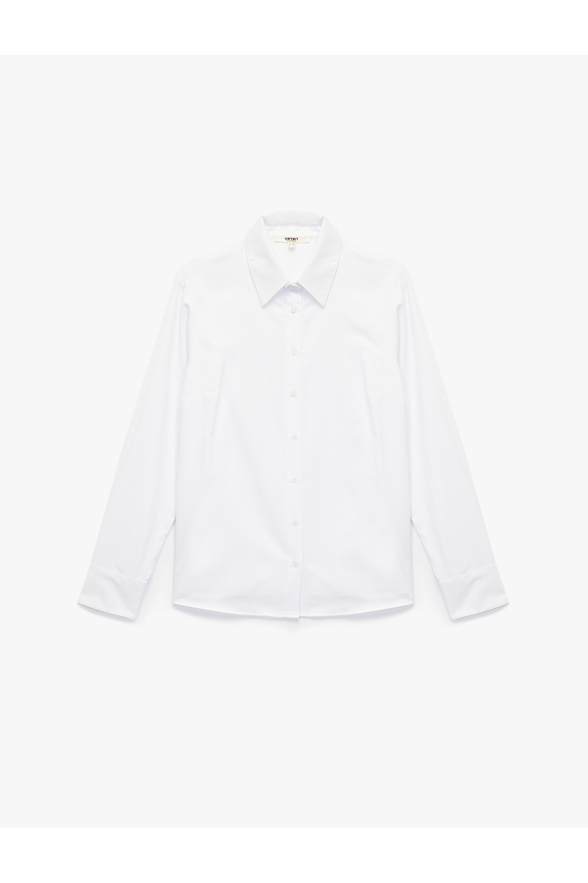 Düğmeli Uzun Kollu Regular Fit Poplin Gömlek
