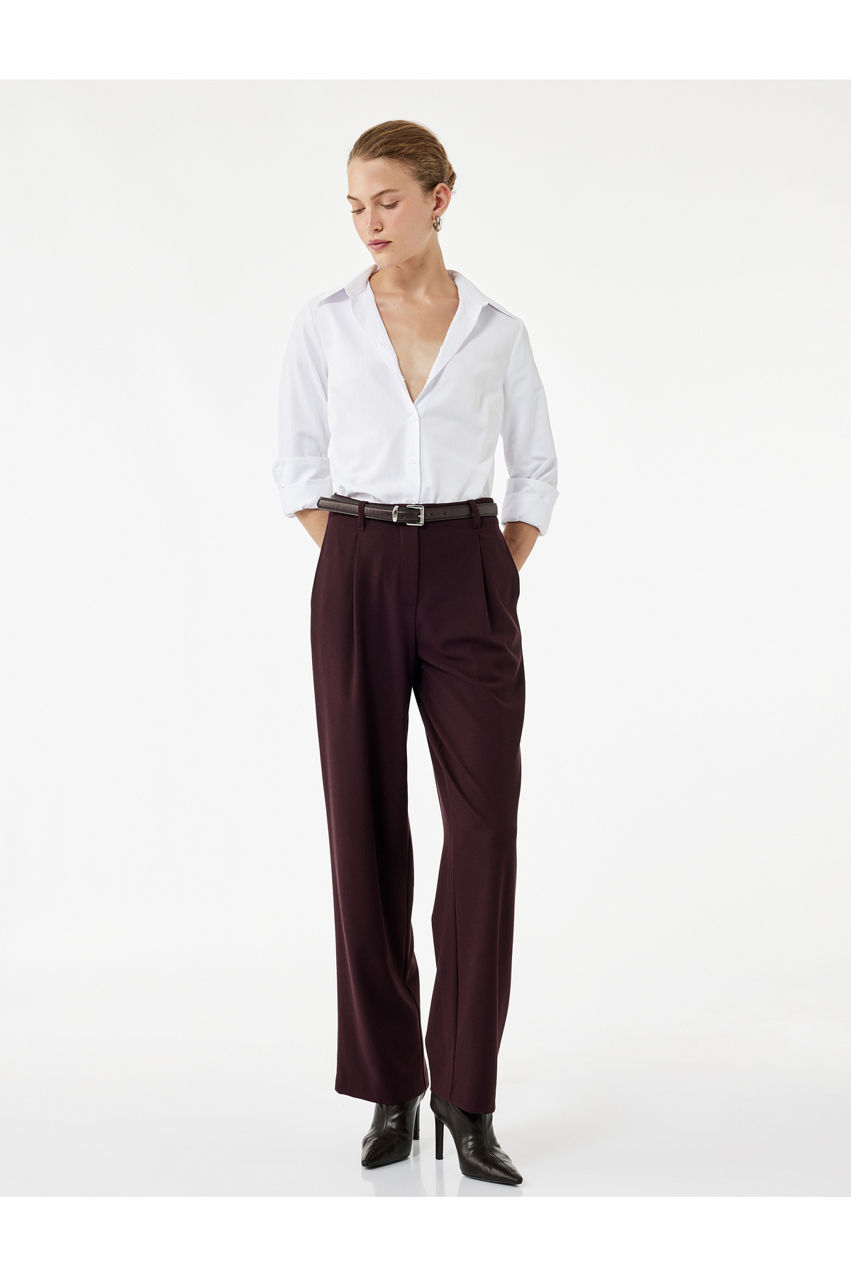 Düğmeli Uzun Kollu Regular Fit Poplin Gömlek