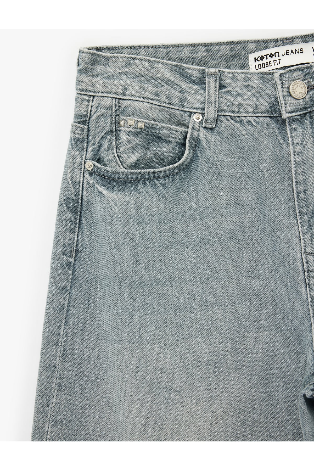 Düz Paça Yüksek Bel Cepli Bol Kalıp Denim Pantolon - Loose Straight Fit Jean