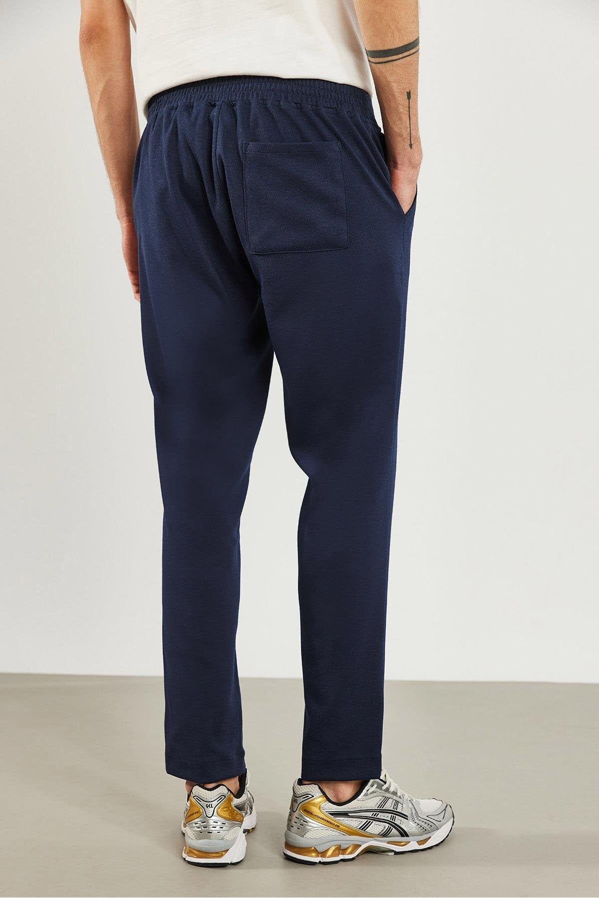 Erkek Alex Beli Lastikli Baggy Pantolon - Lacivert