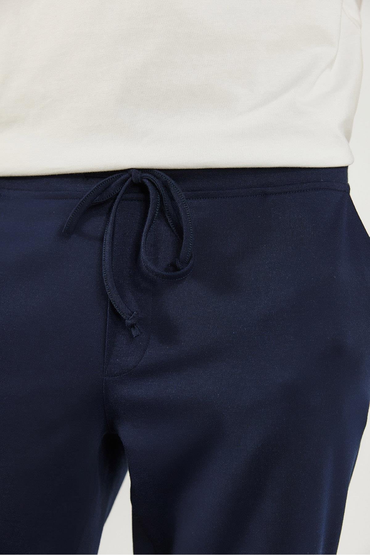 Erkek Alex Beli Lastikli Baggy Pantolon - Lacivert