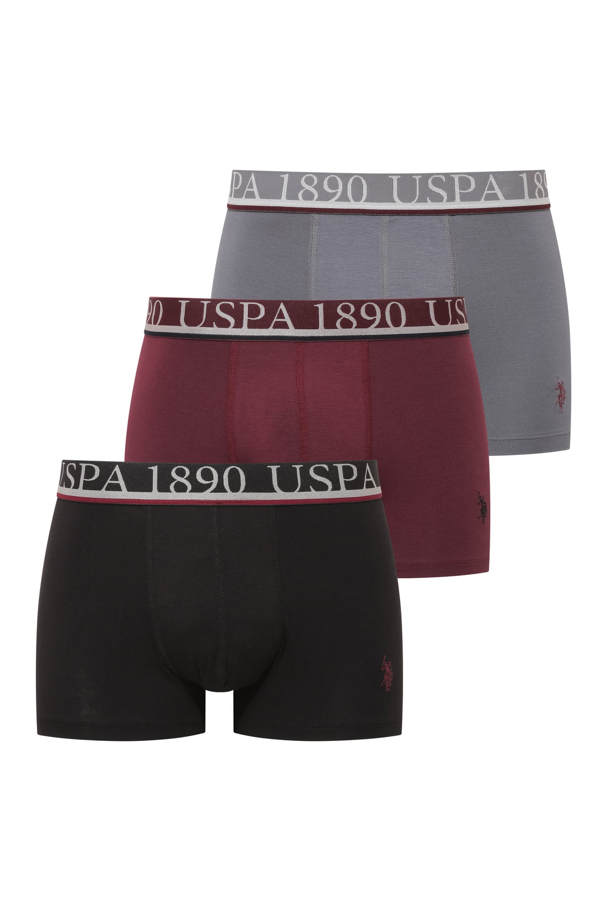 Erkek Antrasit - Mürdüm - Siyah 3 lü Boxer