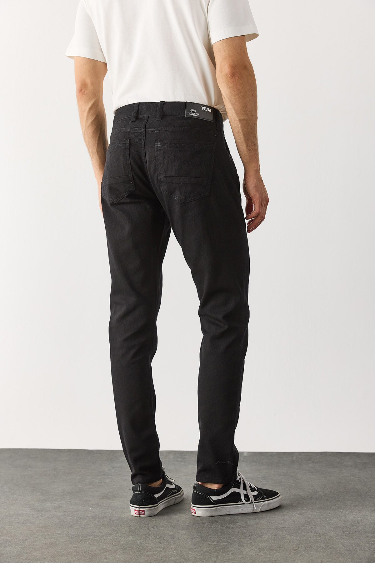 Erkek Edward Slim Straight Renkli Jean Pantolon - Siyah