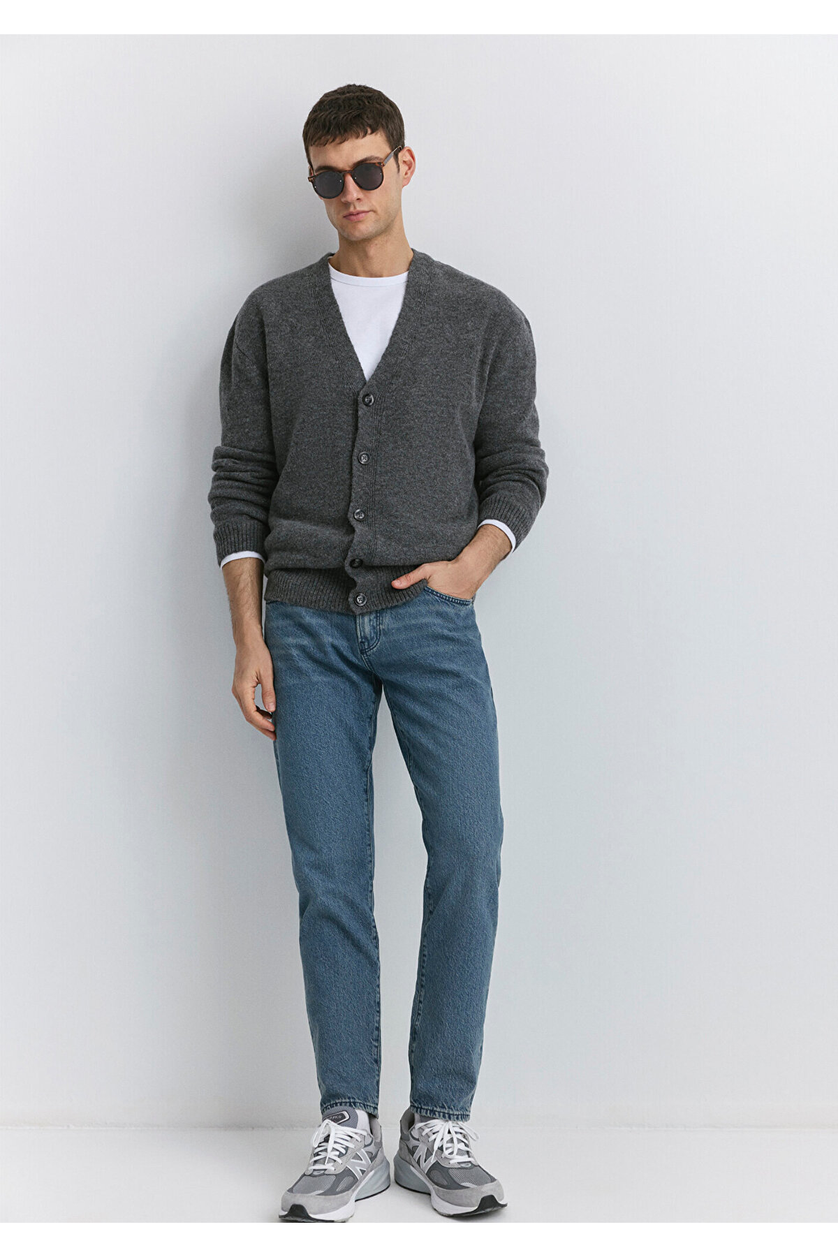 Erkek Gri London Blue Grey Classic Denim Jean 0010172-89273-Std
