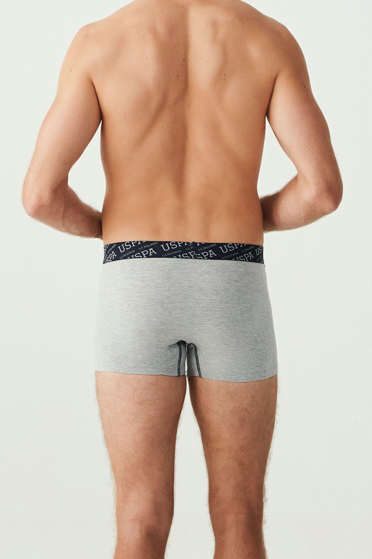 Erkek Kırmızı Gri Melanj Lacivert Yazılı Logo Ekonomik 3'Lü Kutulu Boxer