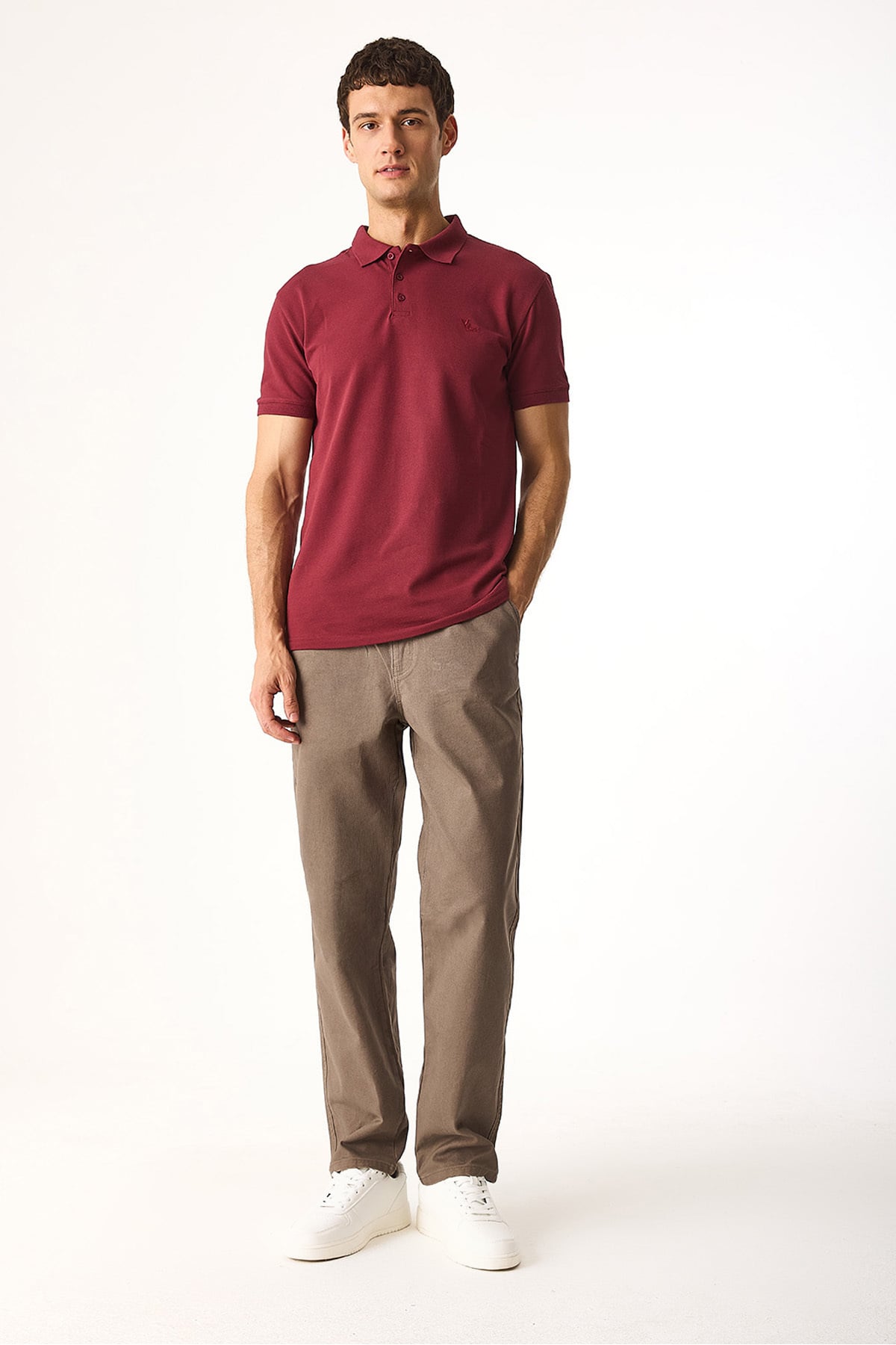 Erkek Leo Beli Lastikli Soluk Efektli Jogging Fit Pantolon - Vizon