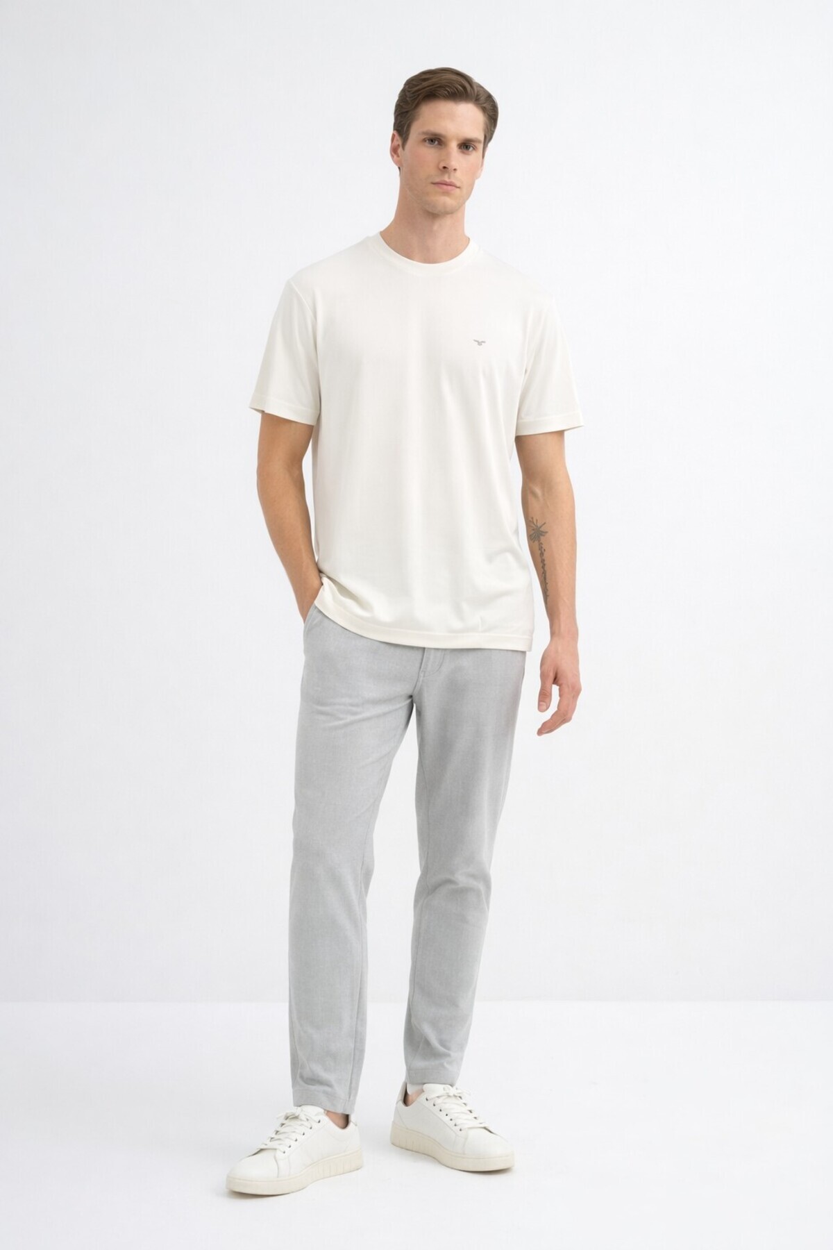 Erkek Modal Kumaş Basic Regular Fit 44105 Ekru