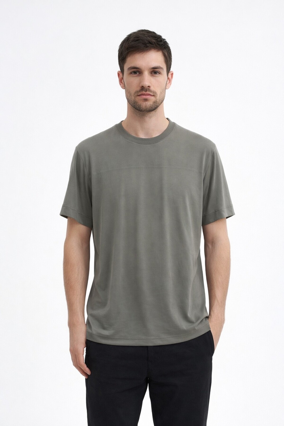 Erkek Modal Kumaş Basic Regular Fit 44105 Haki