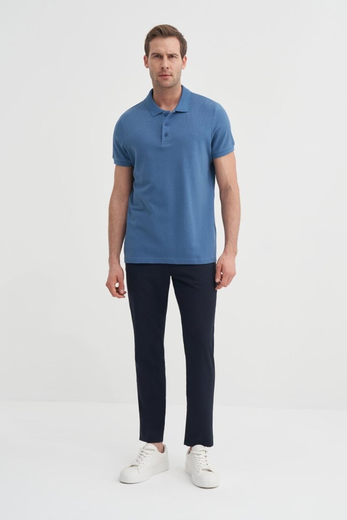 Erkek Polo Yaka Tshirt 46130 Koyu Mavi