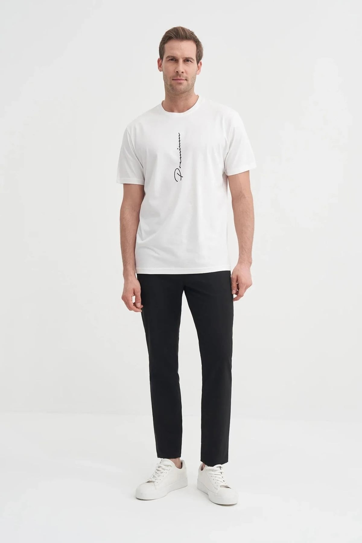 Erkek T-shirt 40910 EKRU