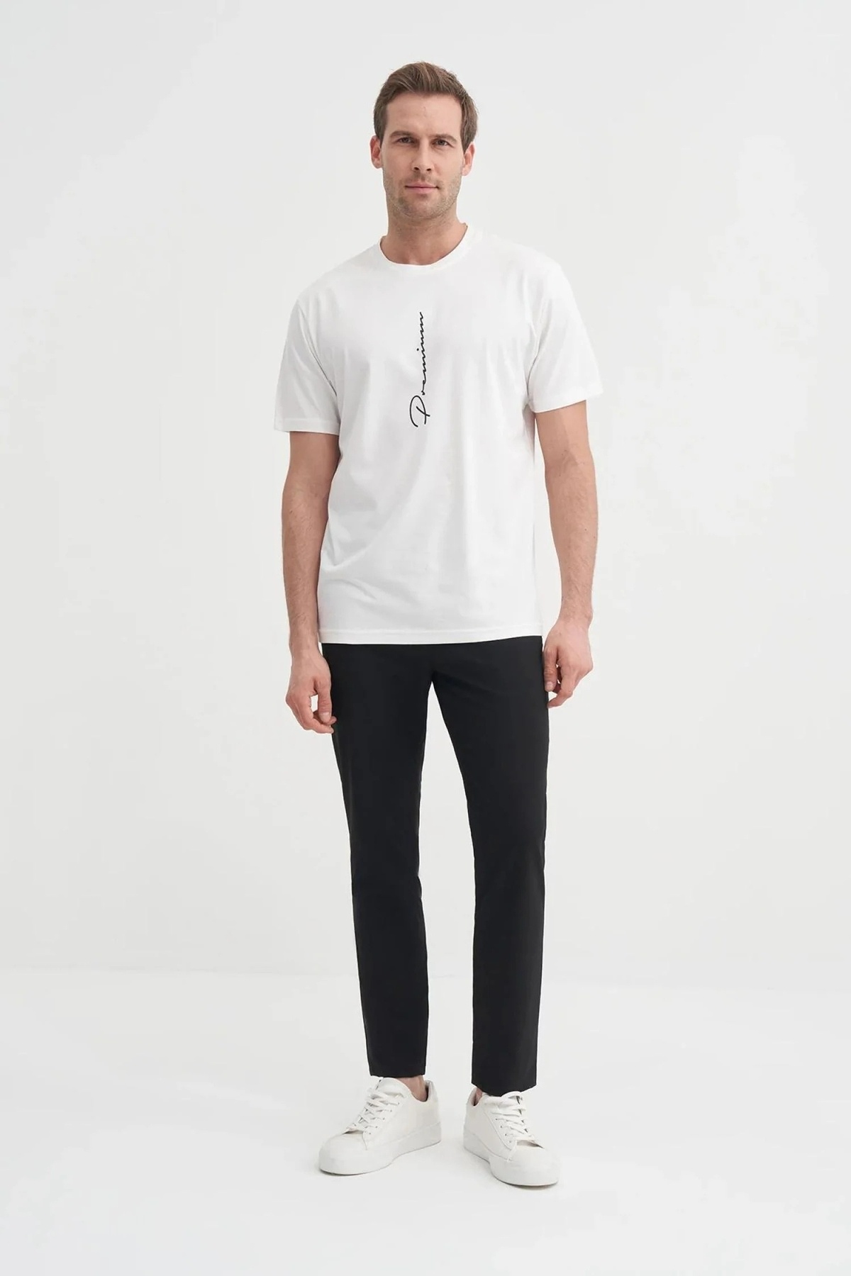 Erkek T-shirt 40910 EKRU