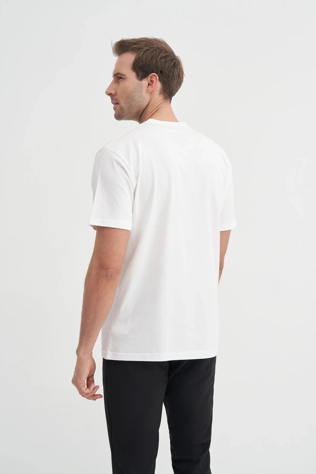 Erkek T-shirt 40910 EKRU
