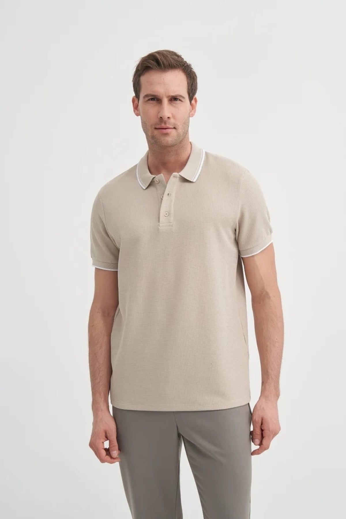 Erkek T-shirt 42470 BEJ