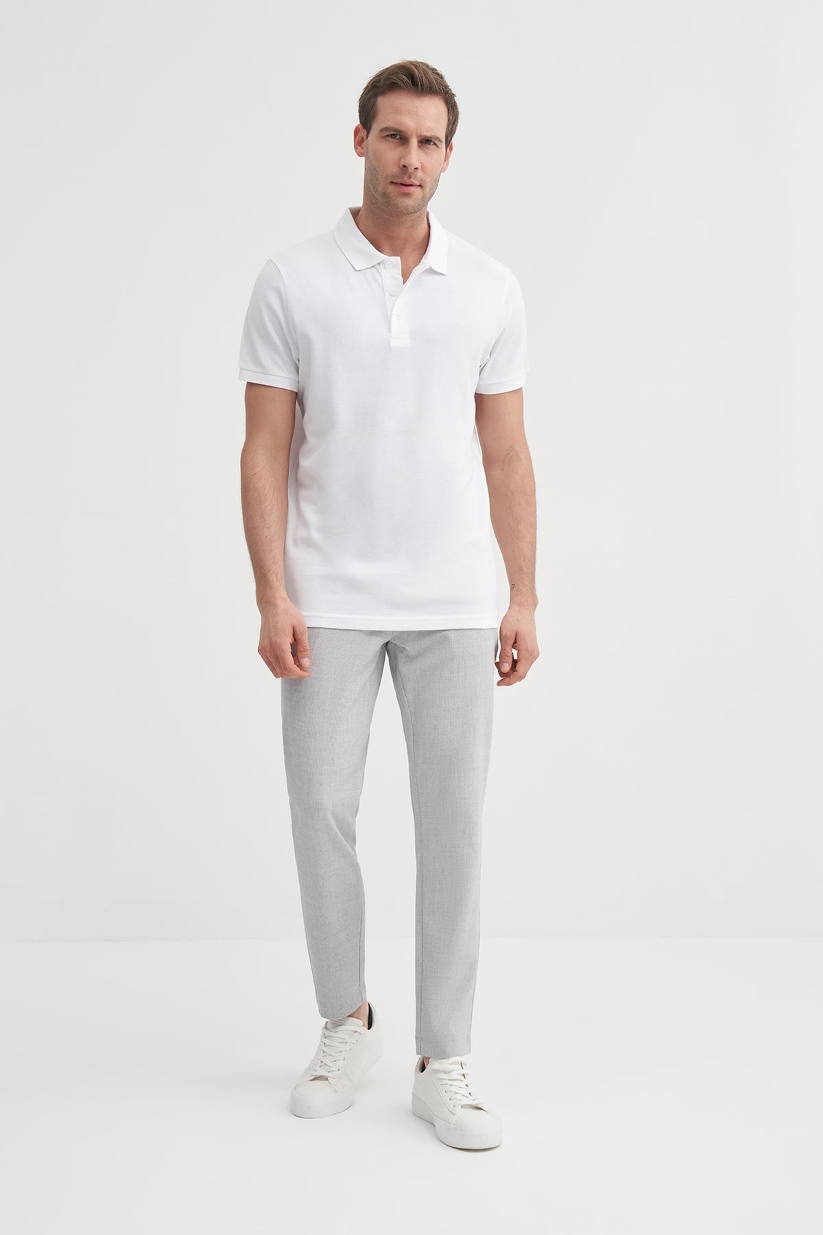 Erkek T-shirt 46130 BEYAZ