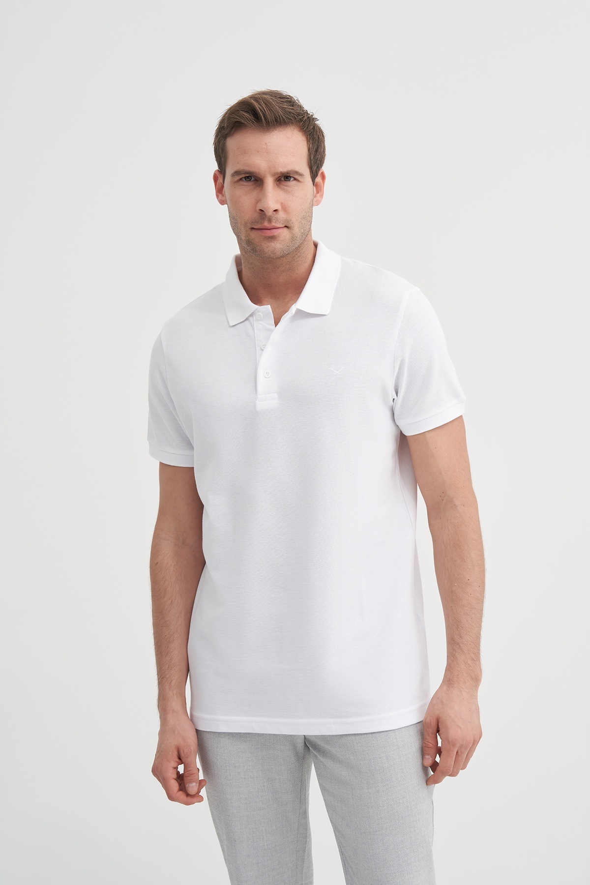 Erkek T-shirt 46130 BEYAZ